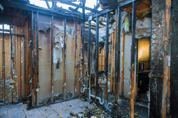 Professional Fire Damage Restoration technician working in Juliustown, NJ